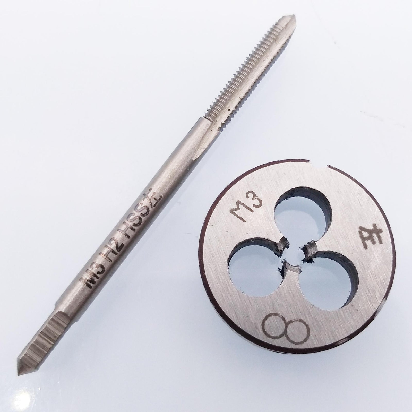 US Stock HSS M3 x 0.5mm Tap & M3 x 0.5mm Die Metric Thread Left Hand
