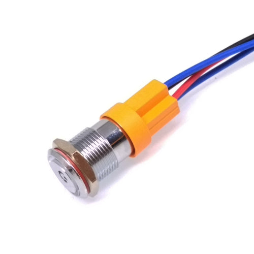 12mm Waterproof 5-24V LED 5Pin ON-OFF Car Push Button Switch Maintained White