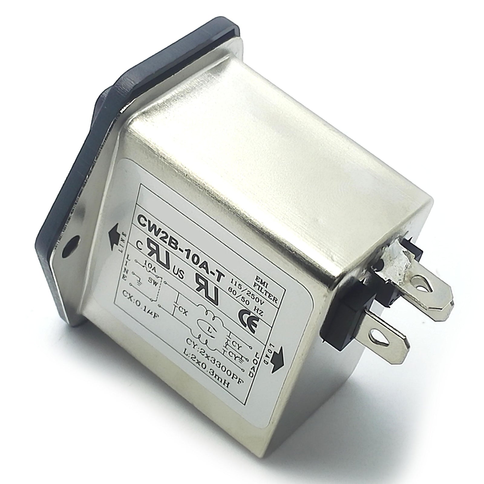 Solder Lug Terminals IEC 320 C14 Power Socket EMI Filter Switch & Fuse Holder 01