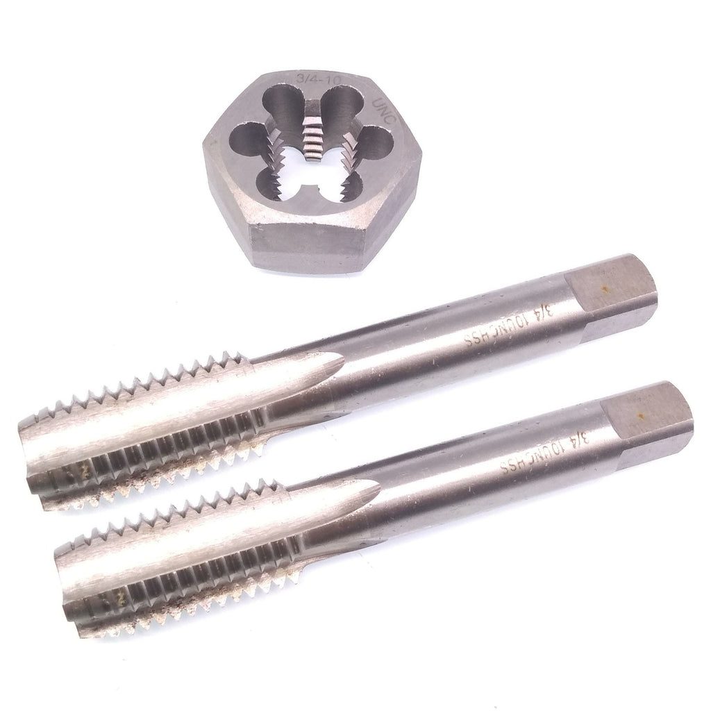 HSS 3/4-10 Taper & Plug Tap & 3/4-10Hexagon Die Thread Right Hand Set