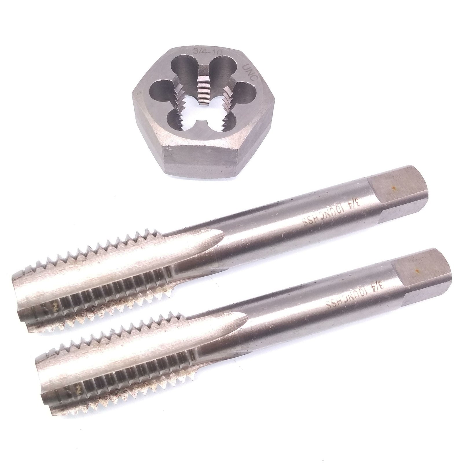 HSS 3/4-10 Taper & Plug Tap & 3/4-10Hexagon Die Thread Right Hand Set