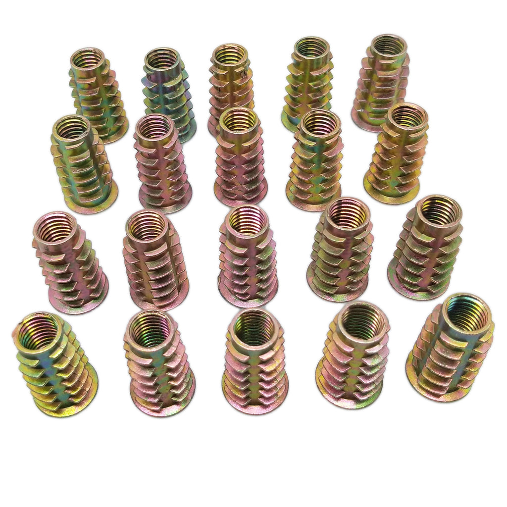 US Stock 20x M8 x 25mm Furniture Hex Drive Flat Head Nuts Screws For Wood Insert