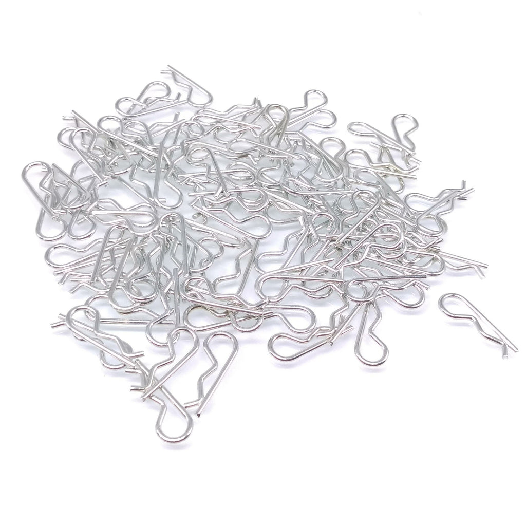 100pcs R Clip Stainless Steel Brake Pad Retaining Pin 1mm Diameter 16mm Length