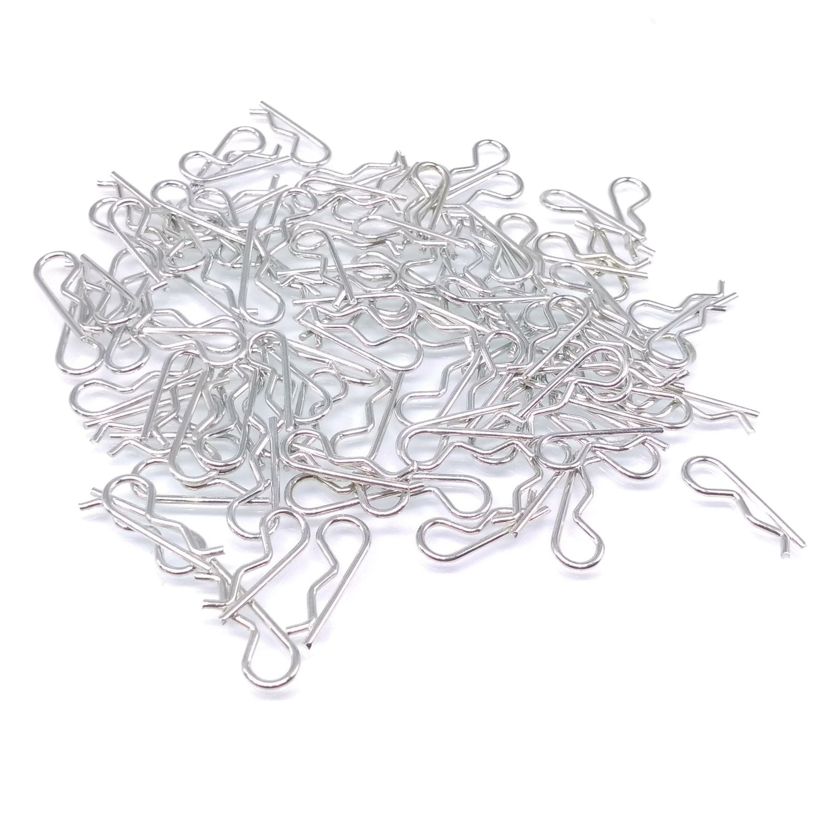 100pcs R Clip Stainless Steel Brake Pad Retaining Pin 1mm Diameter 16mm Length
