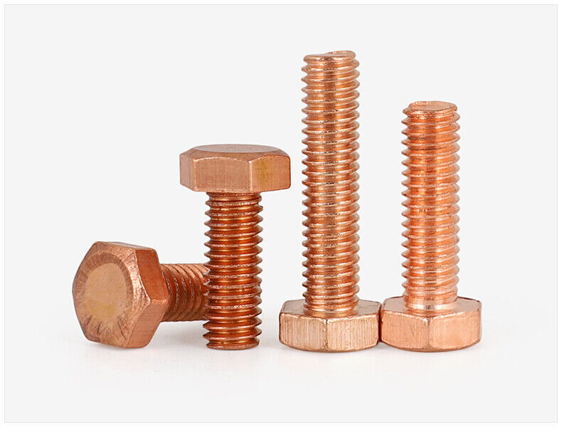 1pc 99.9% Pure Copper Cu Allen Screw Hex Head Bolt DIN933 M10 X 50mm