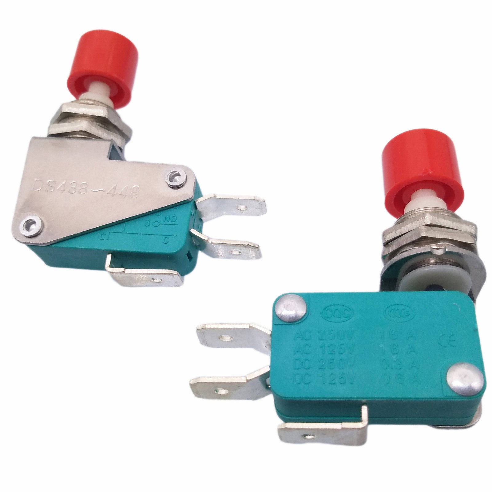AU Stock 2pcs SPDT NO NC Momentary Red Cap Push Button Micro Switch DS438