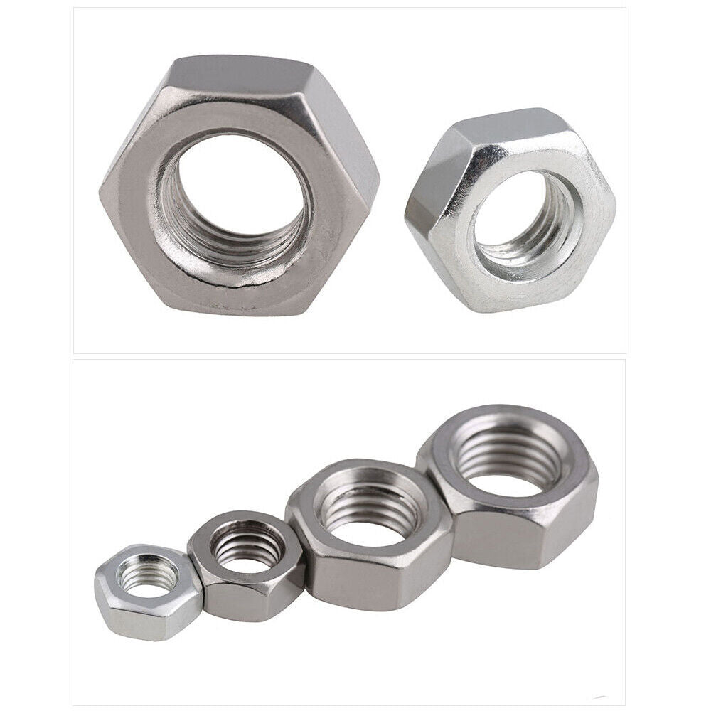 US Stock 1pc Hex Full Nuts Left Hand Reverse Thread M5 Carbon Steel Zinc Plated