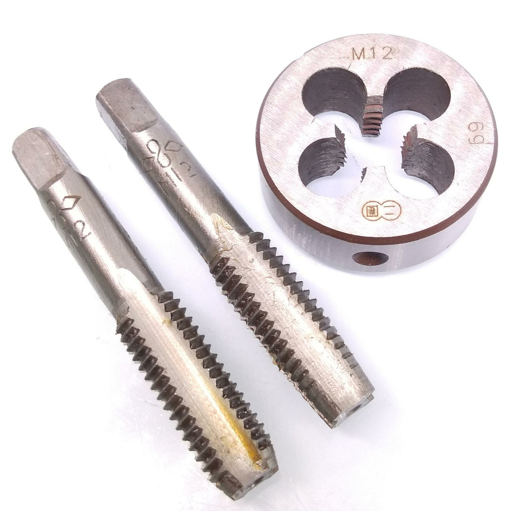 HSS M12 x 1.75mm Taper & Plug Tap & M12 x 1.75mm Die Metric Thread Right Hand