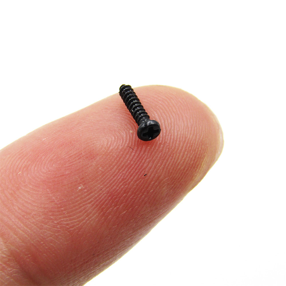 100pcs Black Small Self Tapping Screws Phillips Pan Head M1.4 x 10mm