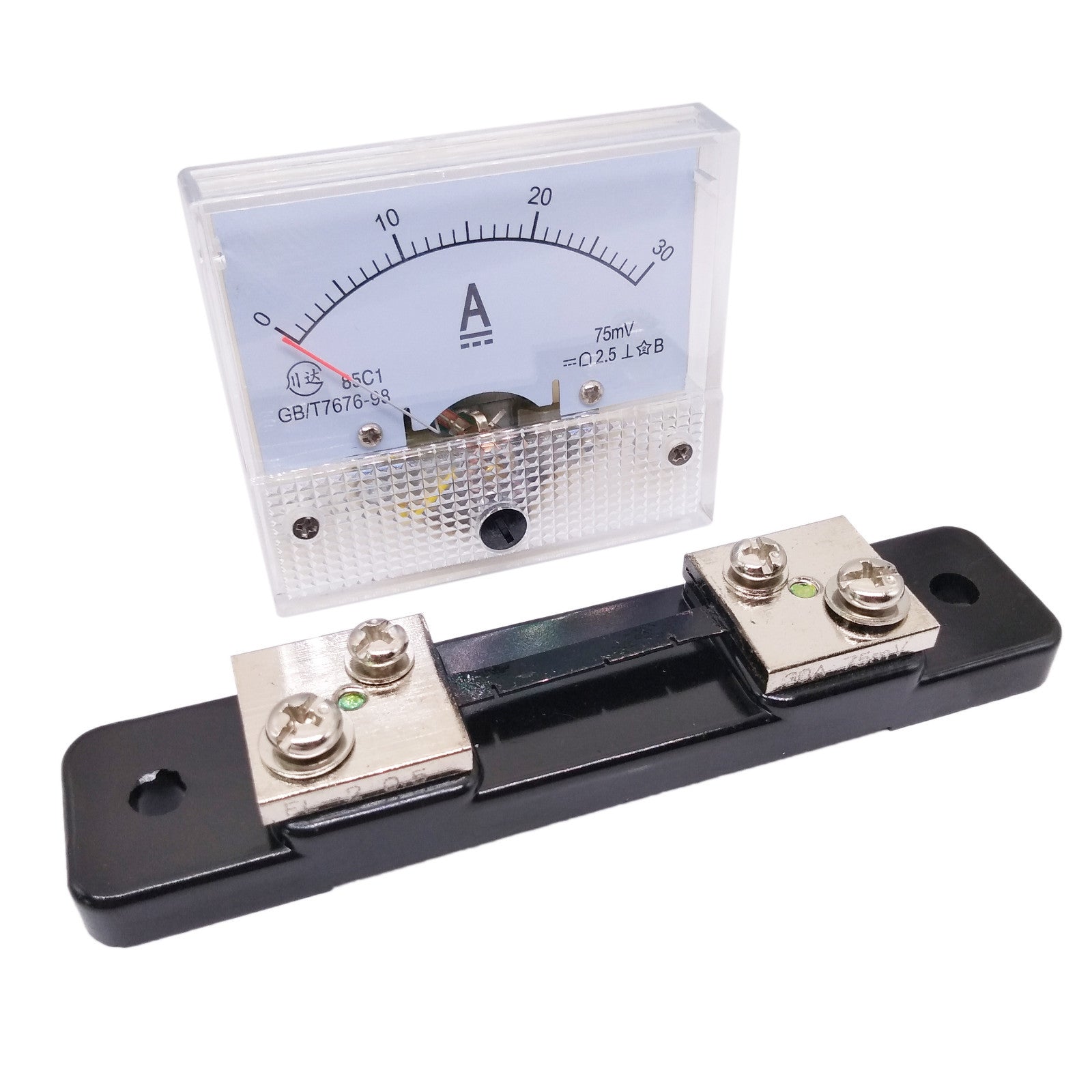 Analog Panel AMP Current Ammeter Meter Gauge 85C1 0-30A DC & Shunt