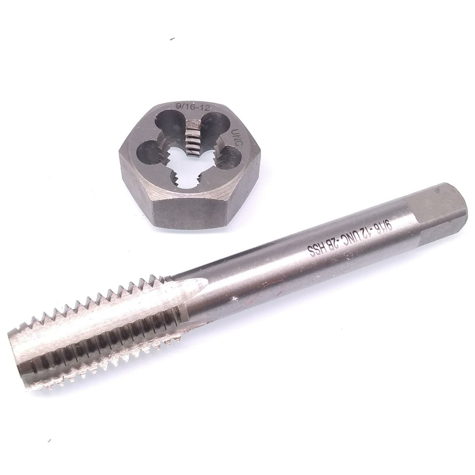 US Stock HSS 9/16-12 Tap & 9/16-12 Hexagon Die Thread Right Hand Set