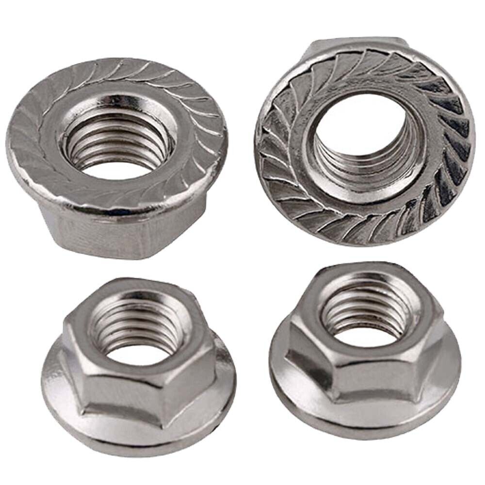 5pcs M8 x1mm Fine Thread A2 304 Stainless Steel Hexagon Flange Hex Lock Nuts