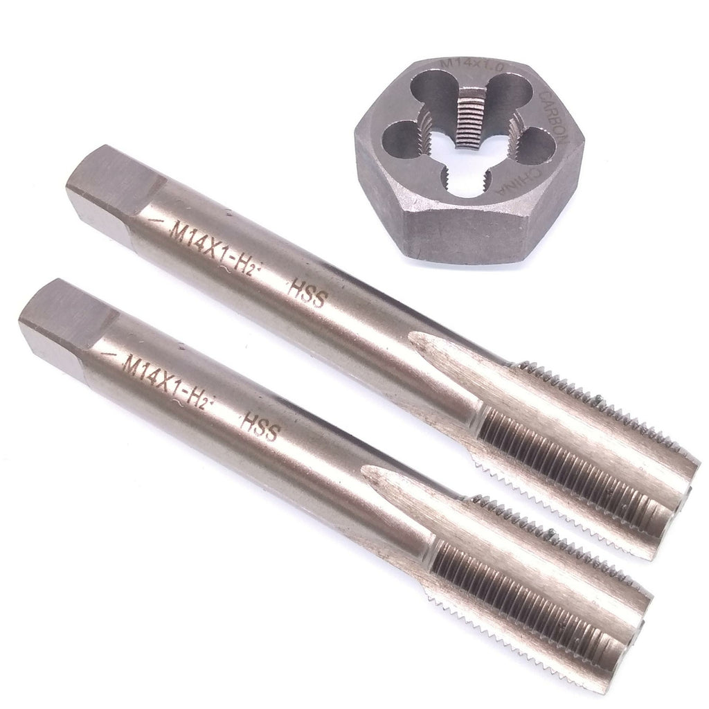 HSS M14 x 1mm Taper & Plug Tap & 14x1mm Hexagon Die Metric Thread Right Hand Set