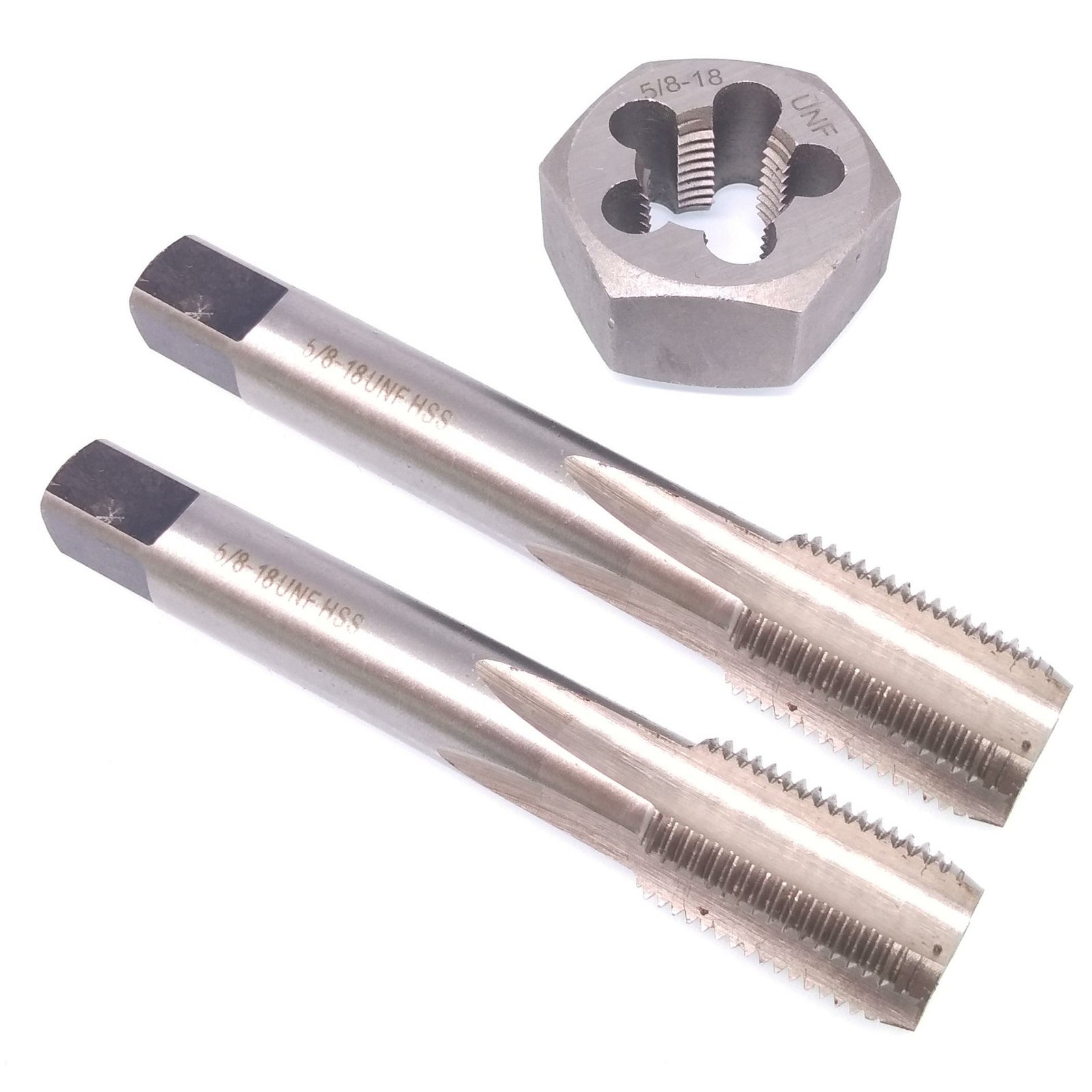 HSS 5/8-18 Taper & Plug Tap & 5/8-18 Hexagon Die Thread Right Hand Set