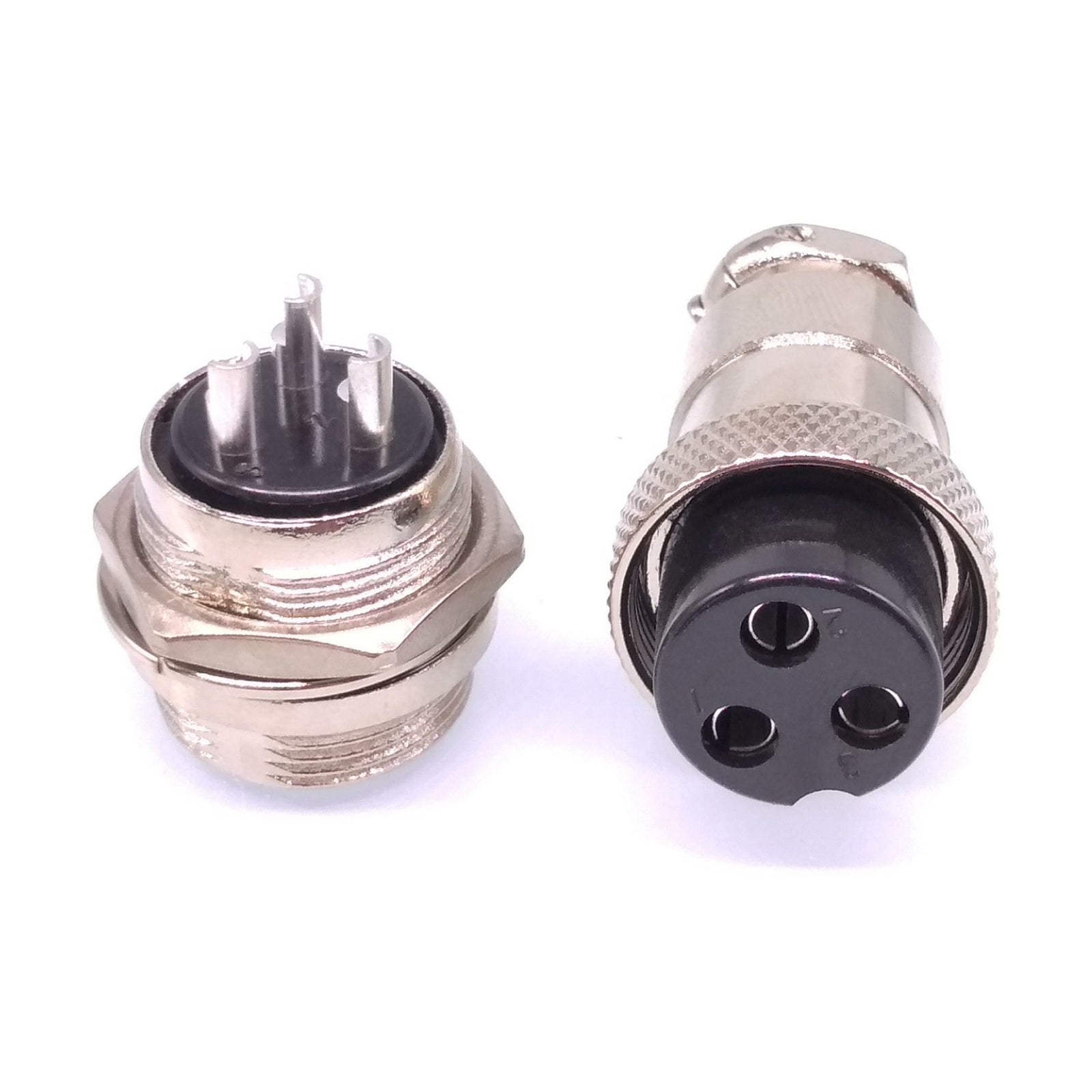 1Set GX20 3Pin 20mm Panel Mounting Metal Aviation Connector Plug + Socket