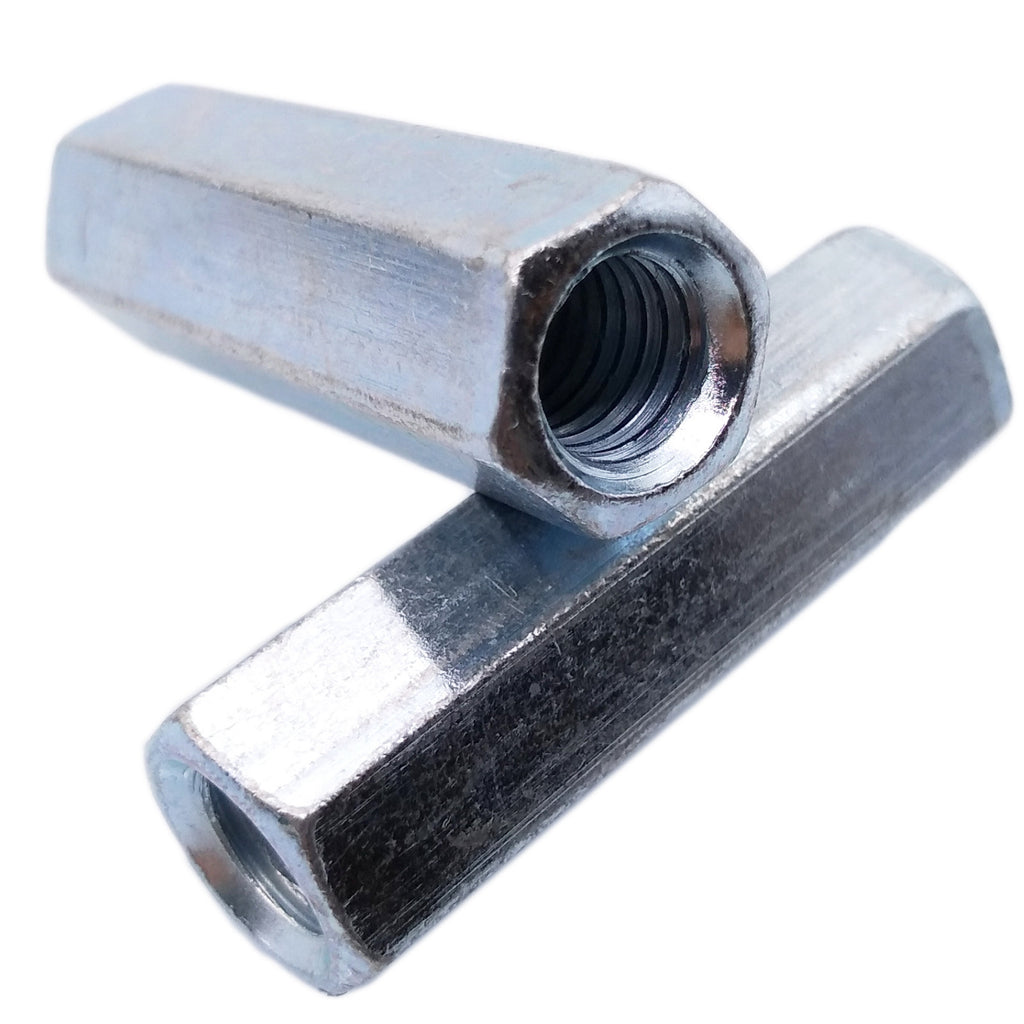 US Stock 5pcs M8 x 1.25 x 40mm Long Rod Coupling Hex Nut Connector Zinc Plated