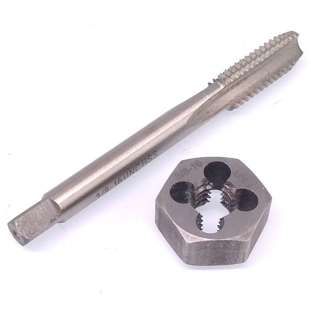 US Stock HSS 3/8-16 Tap & 3/8-16 Hexagon Die Thread Right Hand Set