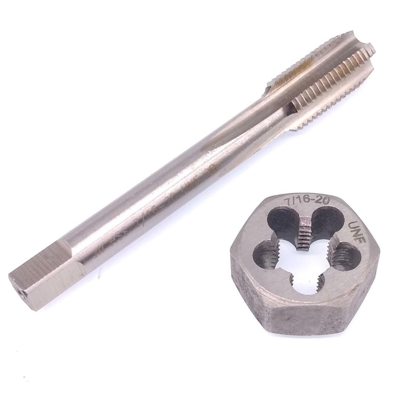 US Stock HSS 7/16-20 Tap & 7/16-20 Hexagon Die Thread Right Hand Set