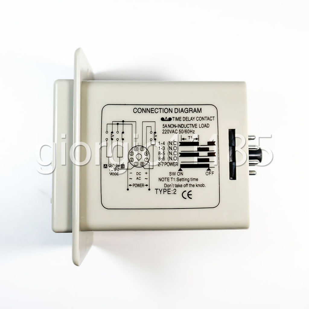 US Stock ASY-3D 1-999m AC110V Power On Delay Timer Digital Time Relay 8P W/ Base