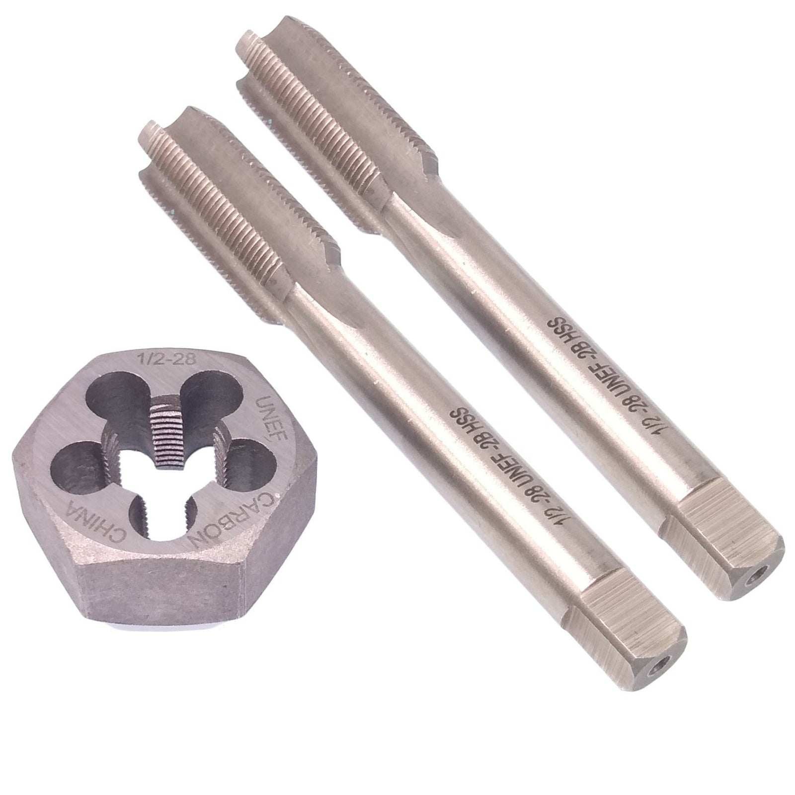 HSS 1/2-28 Taper & Plug Tap & 1/2-28 Hexagon Die Thread Right Hand Set