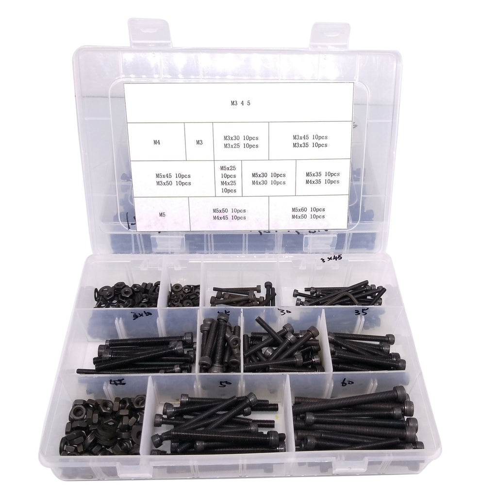 160x Socket Head Cap Screws Steel Allen Socket Nut Washer Wrench Assortment Kit