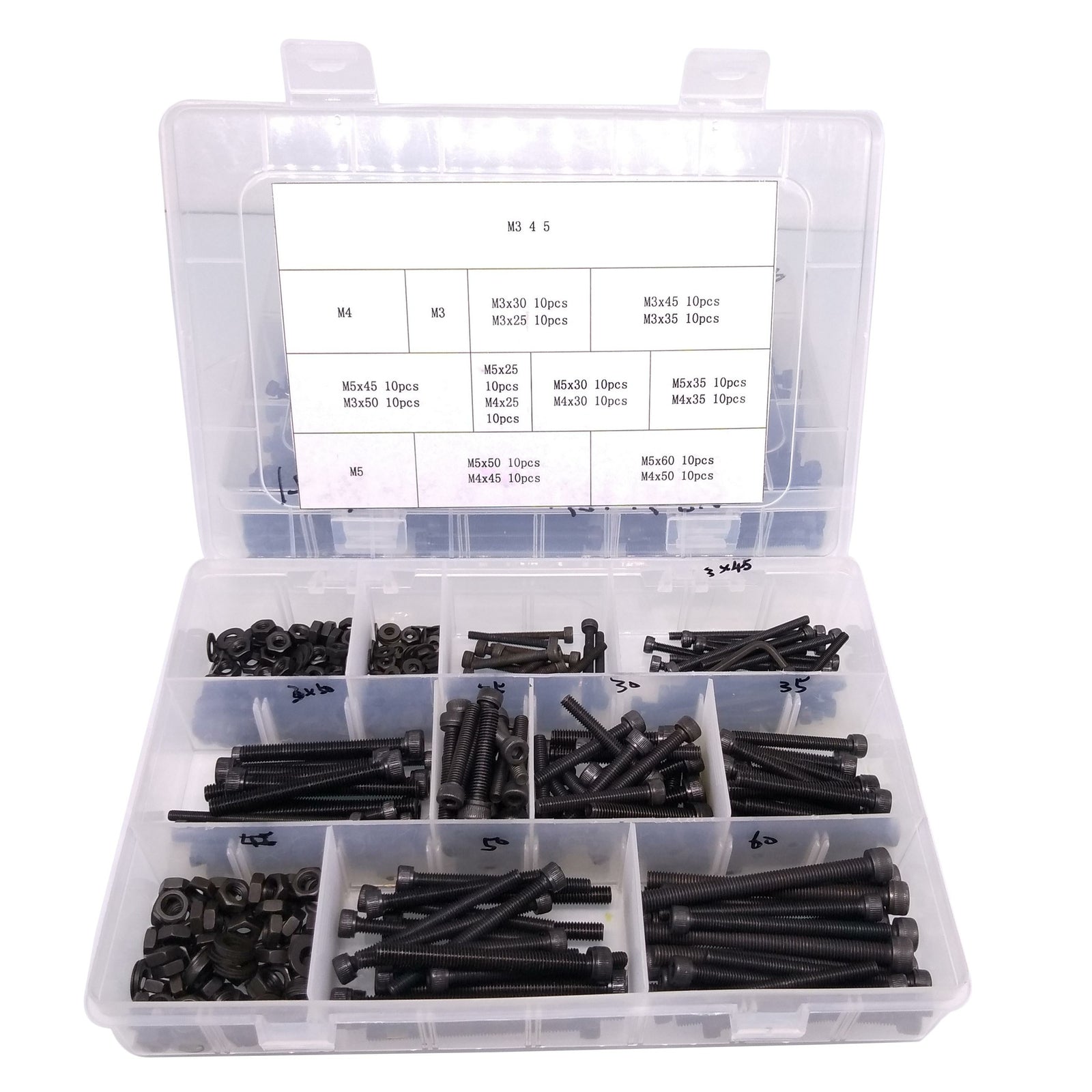 160x Socket Head Cap Screws Steel Allen Socket Nut Washer Wrench Assortment Kit