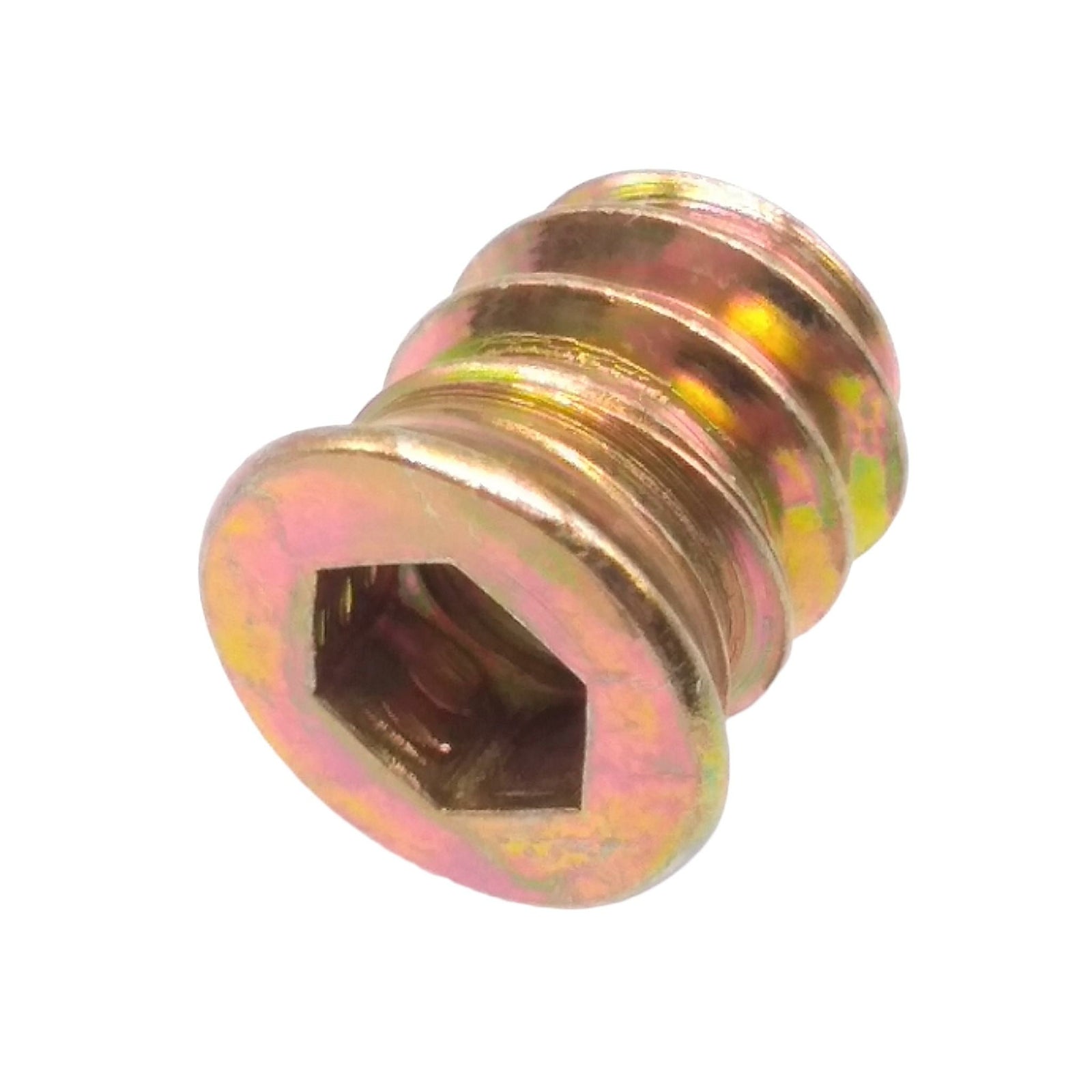100pcs M6 x 13mm Furniture Screw-in Nut Bolt Fastener Hex Socket Insert Nuts