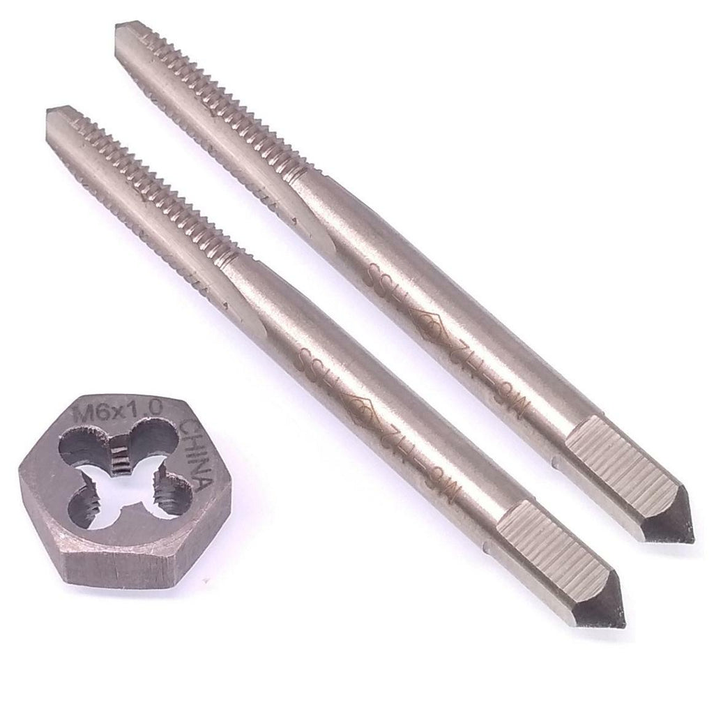 HSS M6 x 1mm Taper & Plug Tap & M6x1mm Hexagon Die Metric Thread Right Hand Set