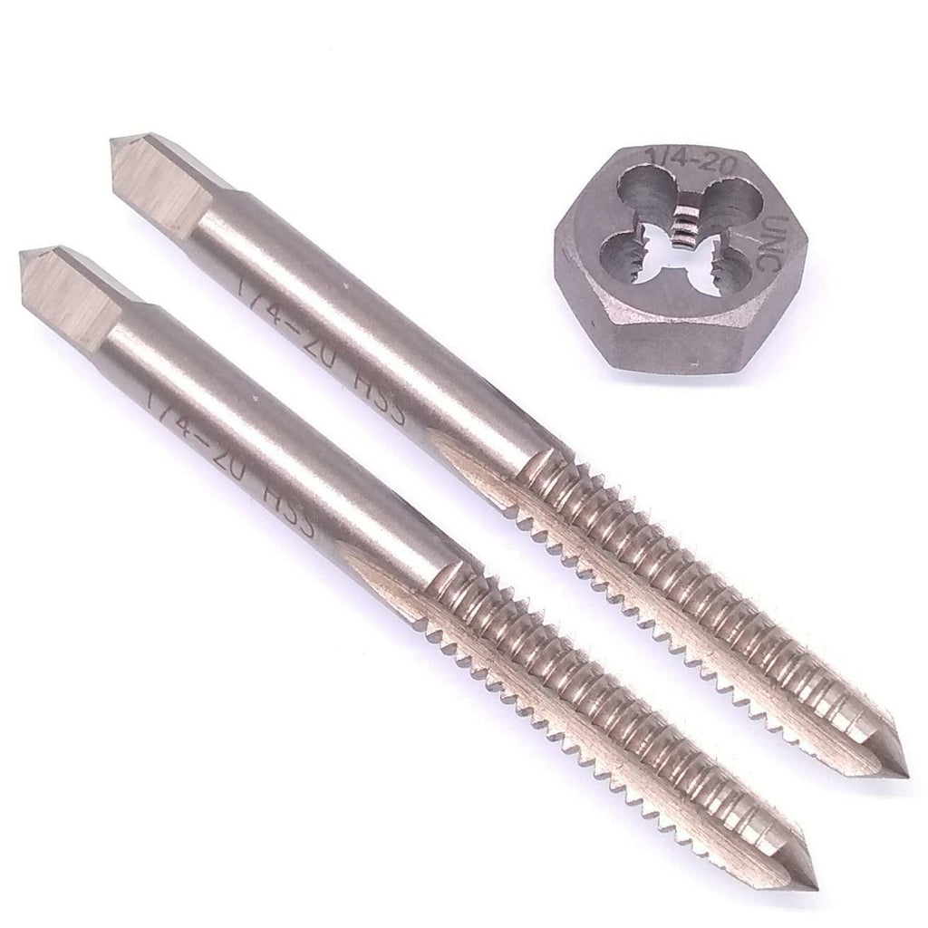 HSS 1/4-20 Taper & Plug Tap & 1/4-20 Hexagon Die Thread Right Hand Set