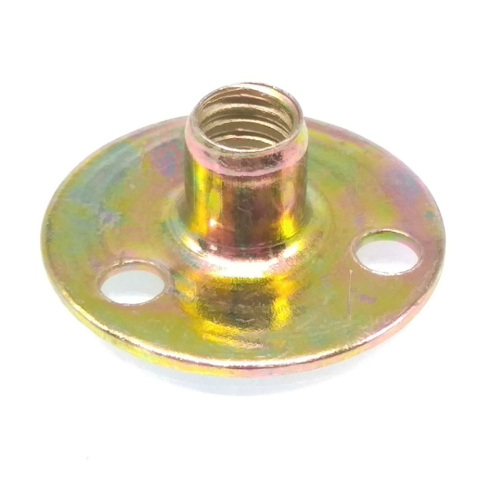 50pcs 1/4 x 25 x 1.2 Steel Round Base T Nut Three Brad Hole Furniture Tee Nut