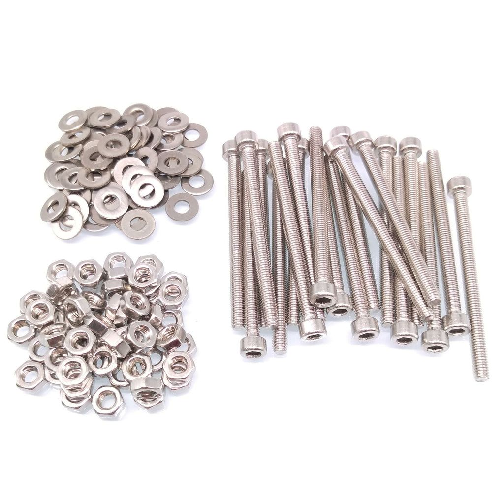 AU Stock 100x M3 x 50mm Socket Head Cap Screws SS Allen Socket Nuts Washers