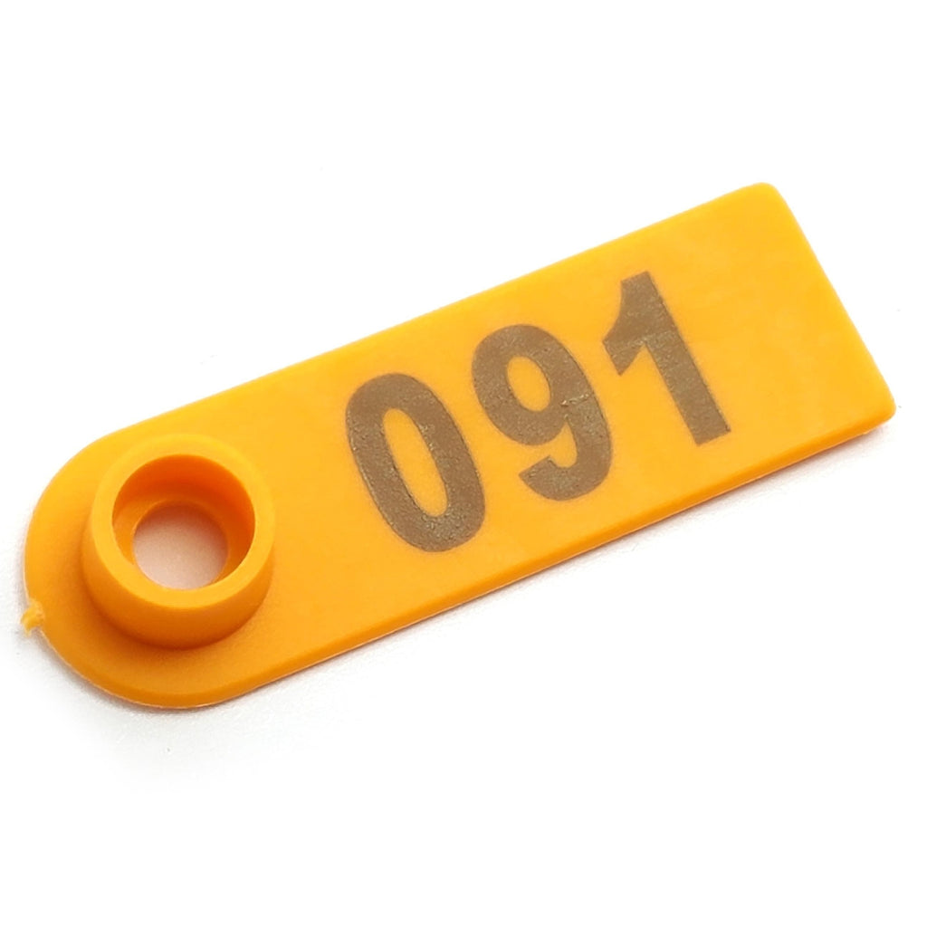 US Stock 100x Orange 001-100 Number Plastic Livestock Ear Tag For Goat Sheep