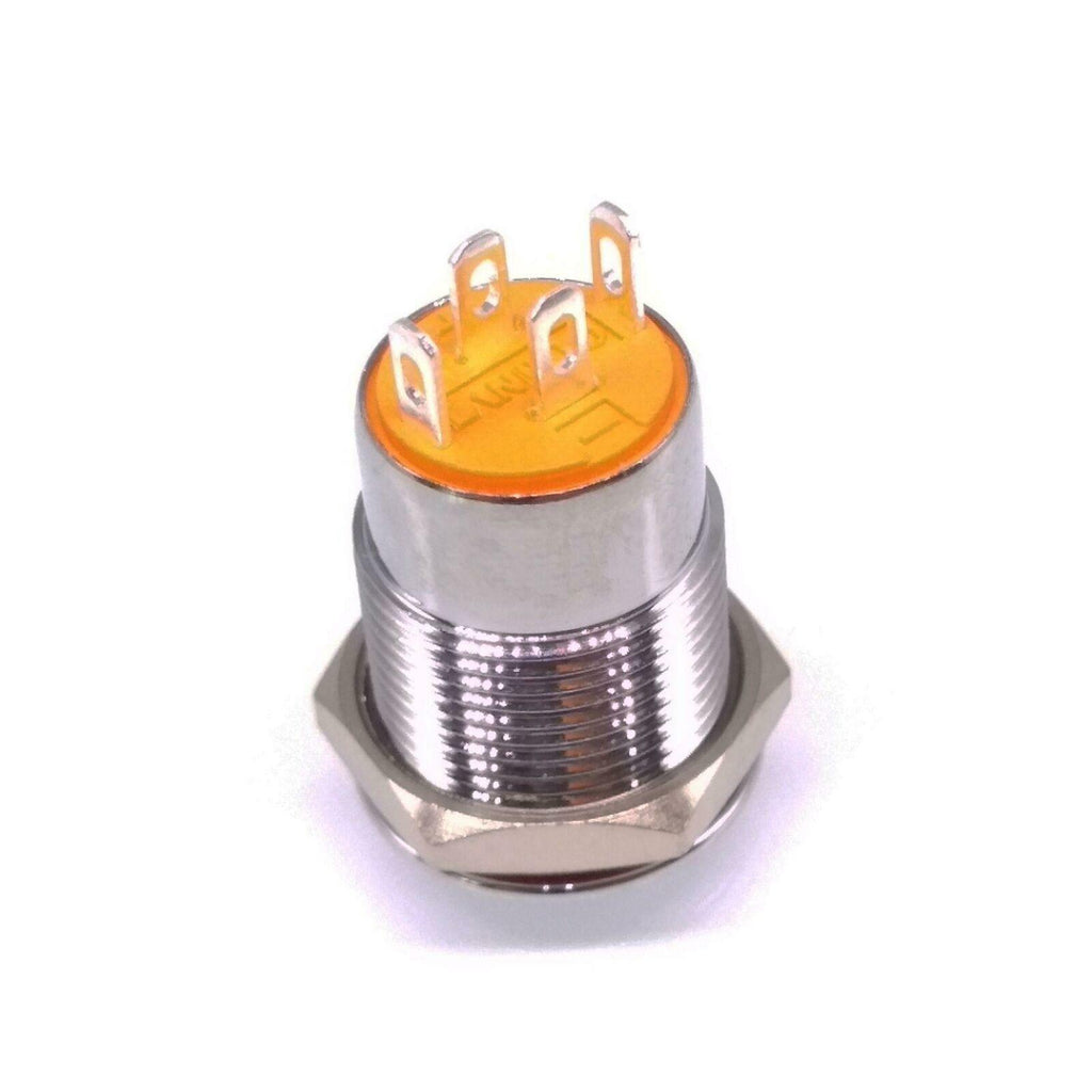 12mm Waterproof 5-24V LED 5Pin ON-OFF Car Push Button Switch Momentary Blue