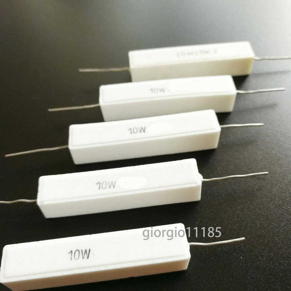 5pcs 10 watt Axial Ceramic Cement Power Resistor 10W 10K OHM