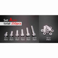 250pc Acrylic Clear Plastic M3 Round Pan Phillips Head Screw Bolt Nut Set Kit