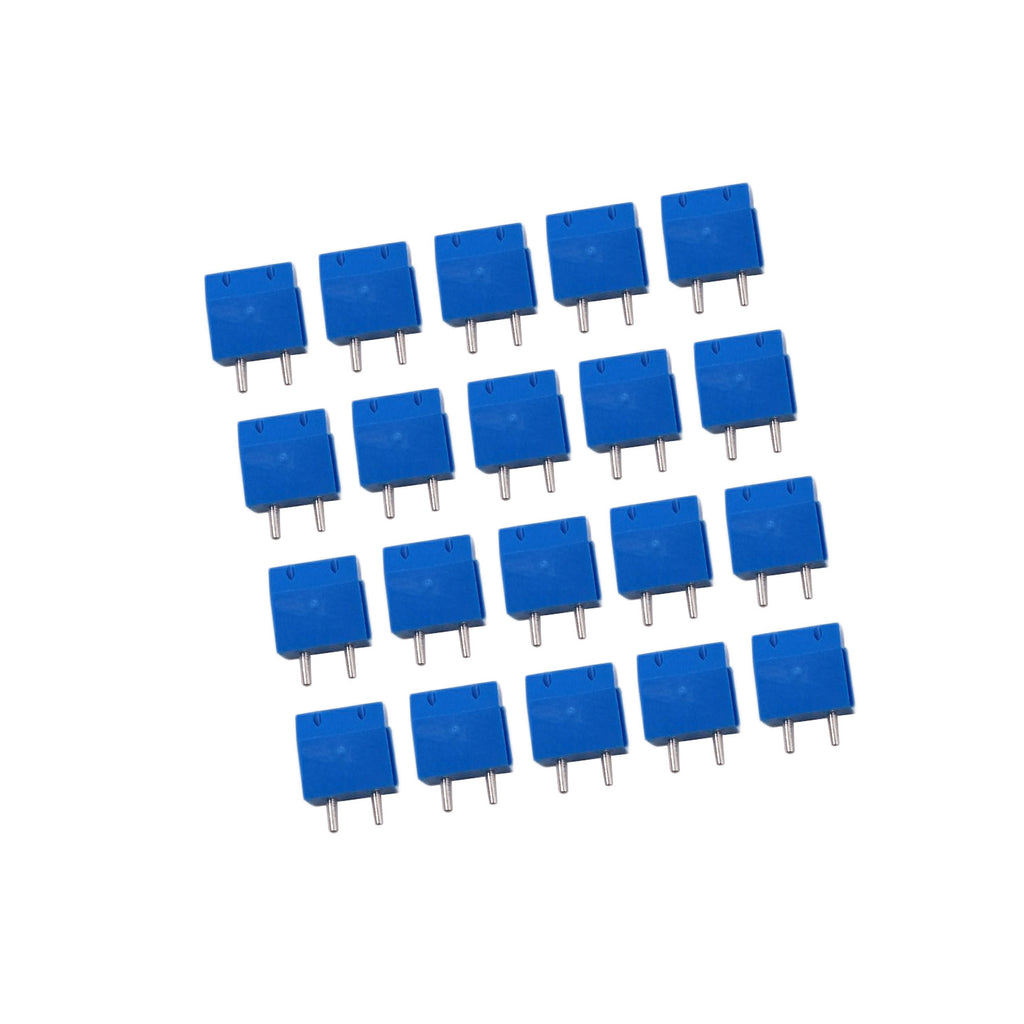 US Stock 20x 5mm Pitch 2 pin 2 way PCB Screw Terminal Blocks Connector Blue