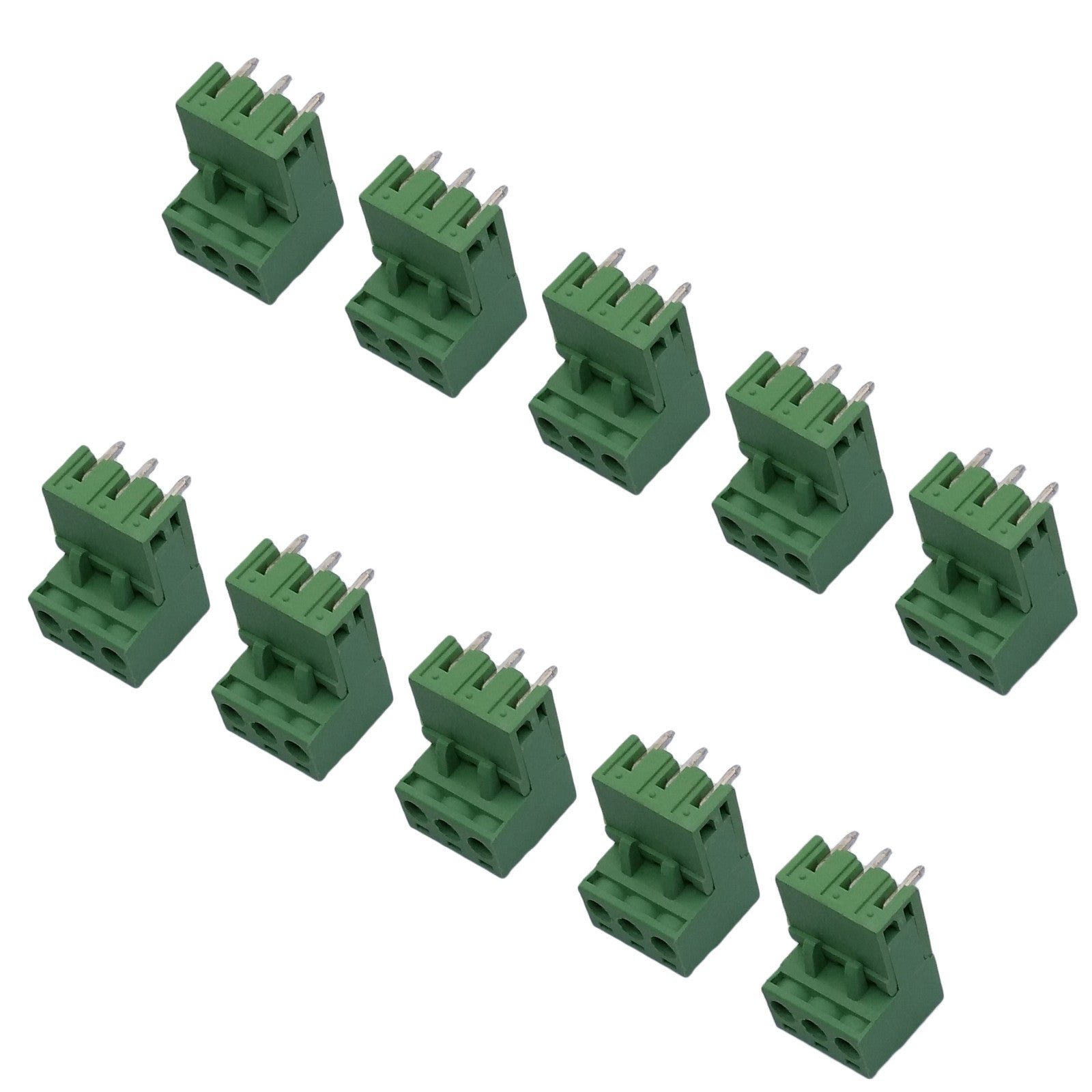 US Stock 10Set 2EDG 3P Plug-in Screw Terminal Block Connector 5.08mm Right Angle