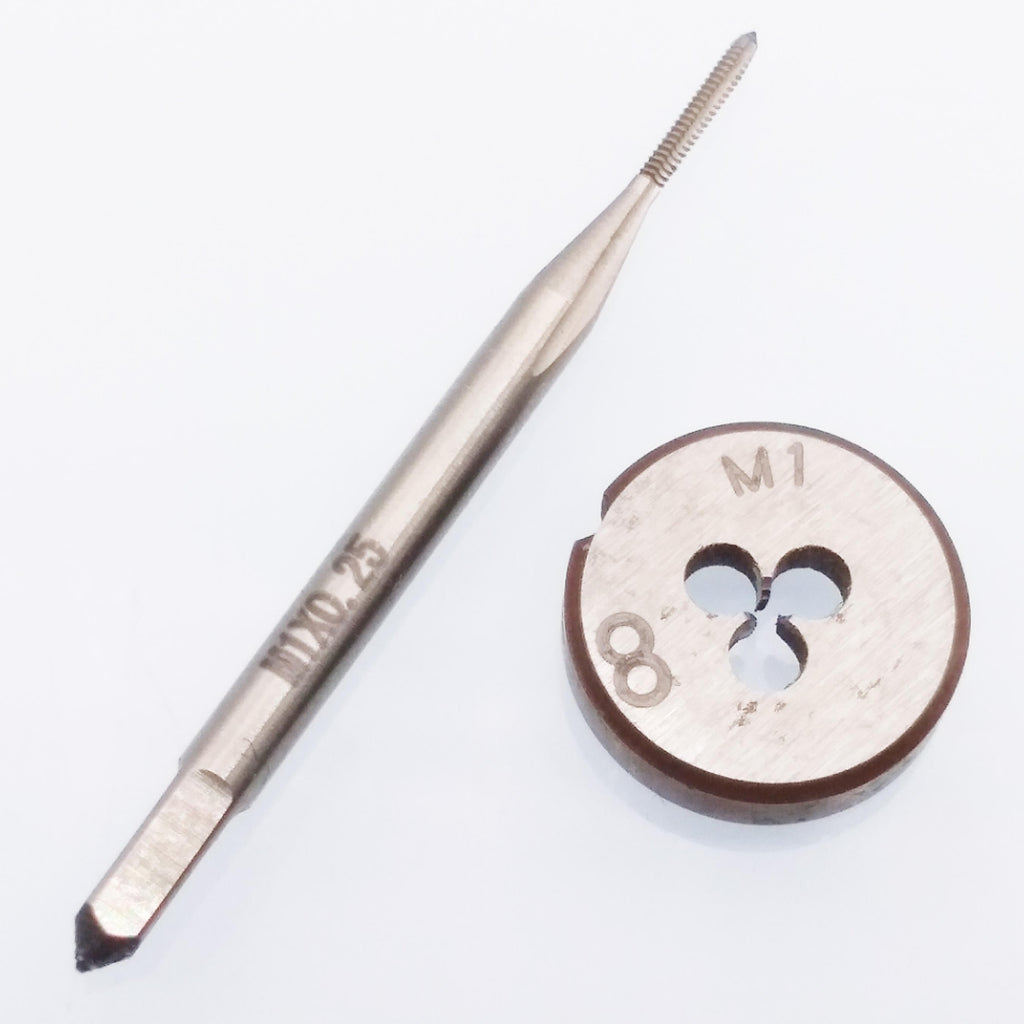 HSS M1 x 0.25mm Tap & M1 x 0.25mm Die Metric Thread Right Hand