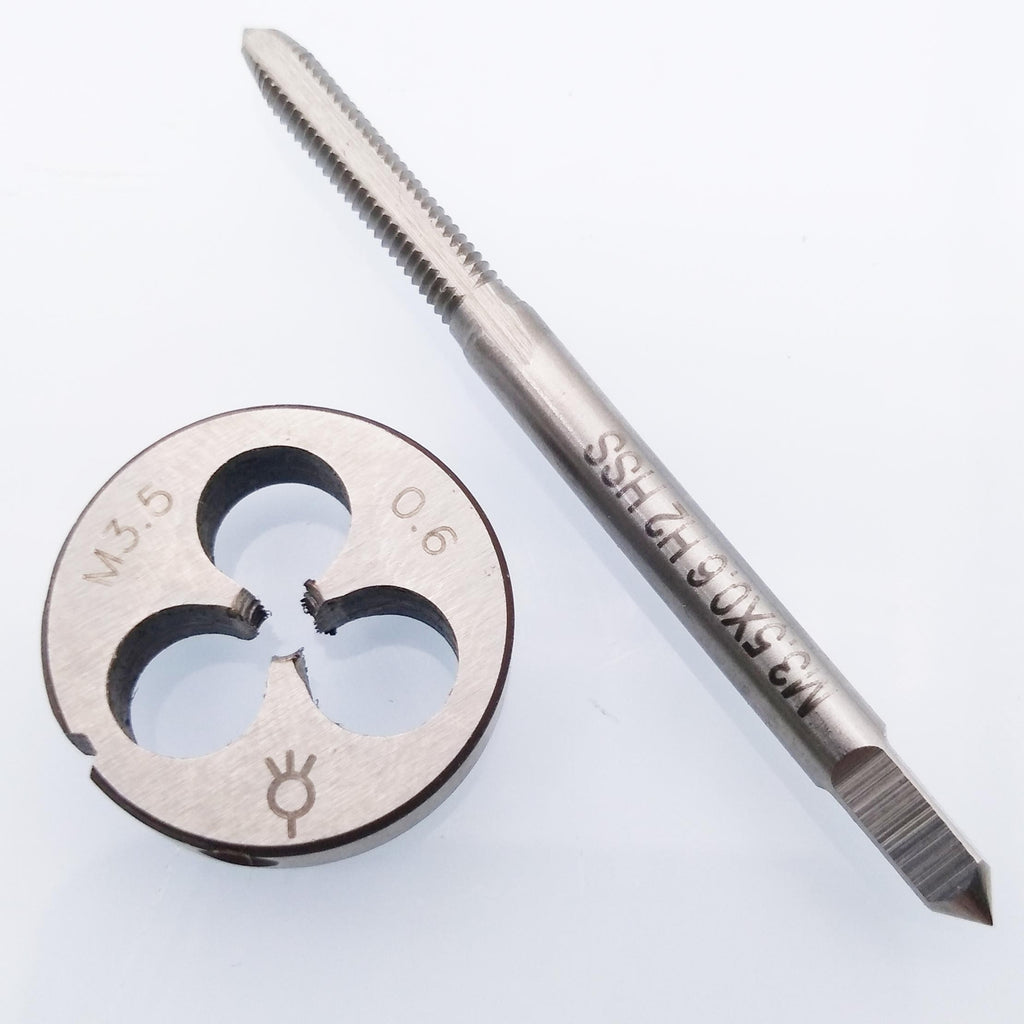 HSS M3.5 x 0.6mm Tap & M3.5 x 0.6mm Die Metric Thread Right Hand