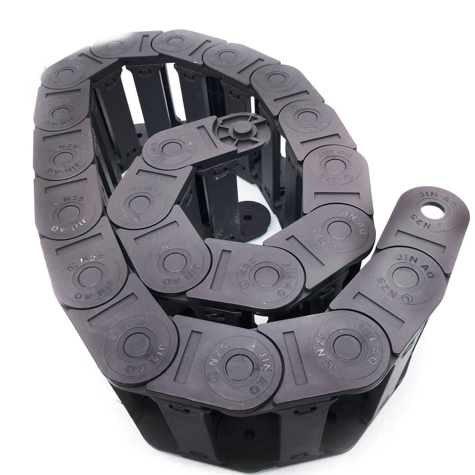 1M 1000mm Black Long Nylon Cable Drag Chain Wire Carrier 25 x 77mm