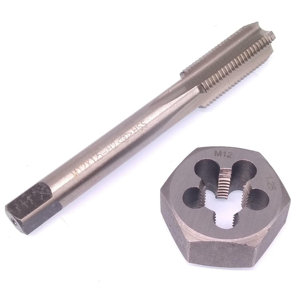 HSS M12 x 1.25mm Tap & M12 x 1.25mm Hexagon Die Metric Thread Right Hand Set