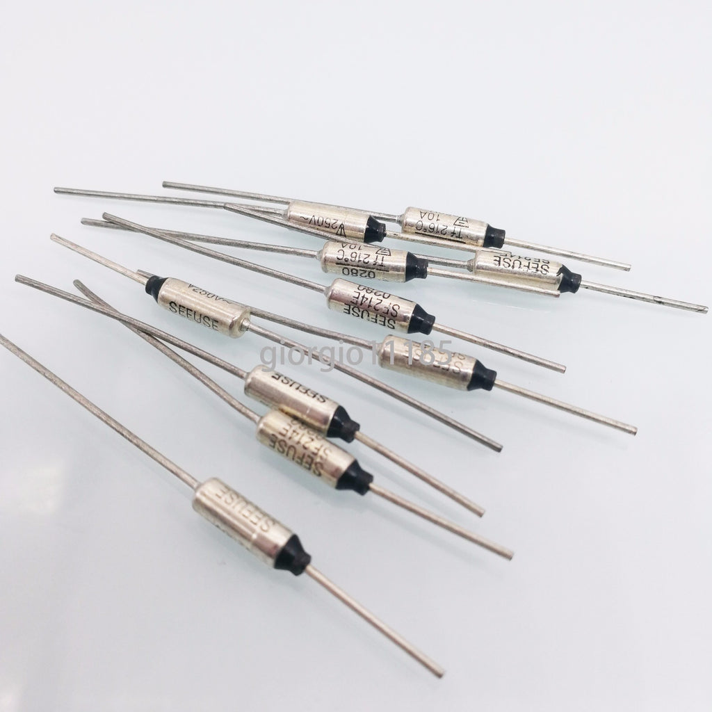 10pcs Thermal Fuse Cutoff Sefuse RY Type 250V 10A TF 216℃ SF214E