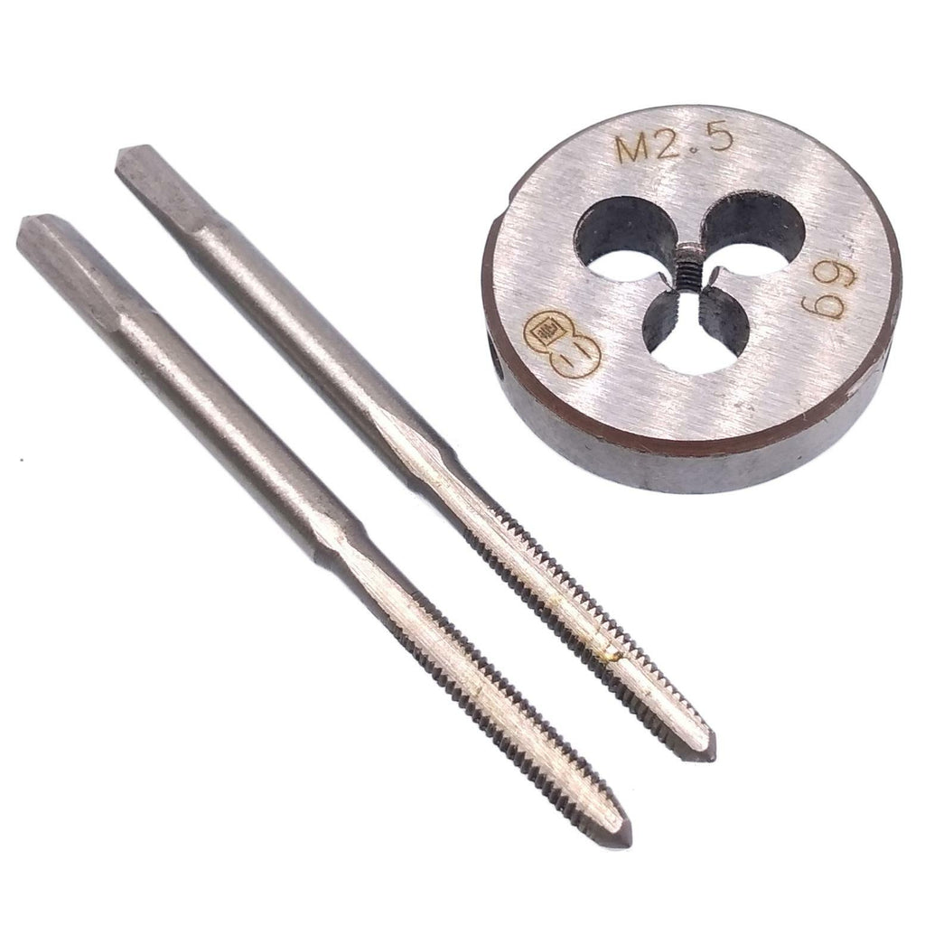 HSS M2.5 x 0.45mm Taper & Plug Tap & M2.5 x 0.45mm Die Metric Thread Right Hand