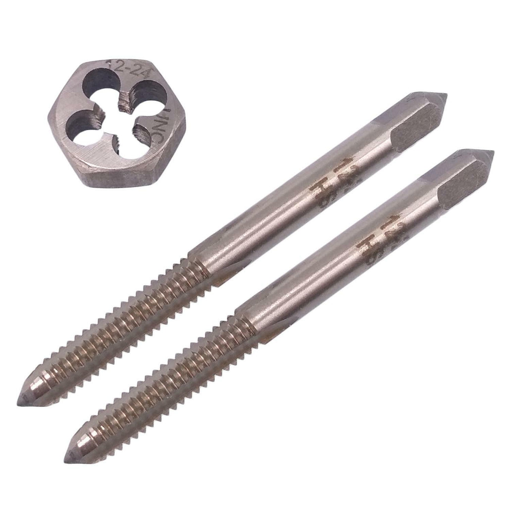 HSS 12-24 Taper & Plug Tap & 12-24 Hexagon Die Thread Right Hand Set