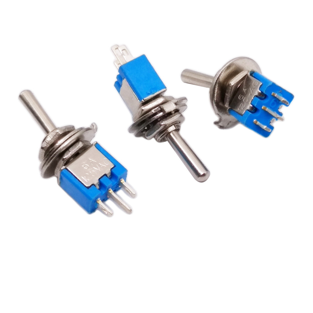 US Stock 20pcs Blue Mini SPDT Guitar Toggle Switch ON-ON DIY SMTS-102