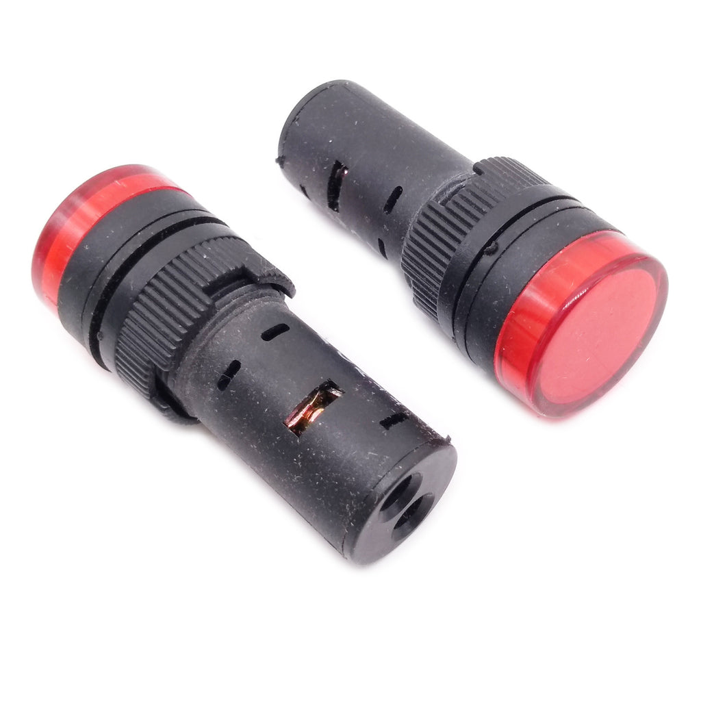 US Stock 5pcs AC/DC 110V 16mm Red LED Indicator Signal Light AD16-16C