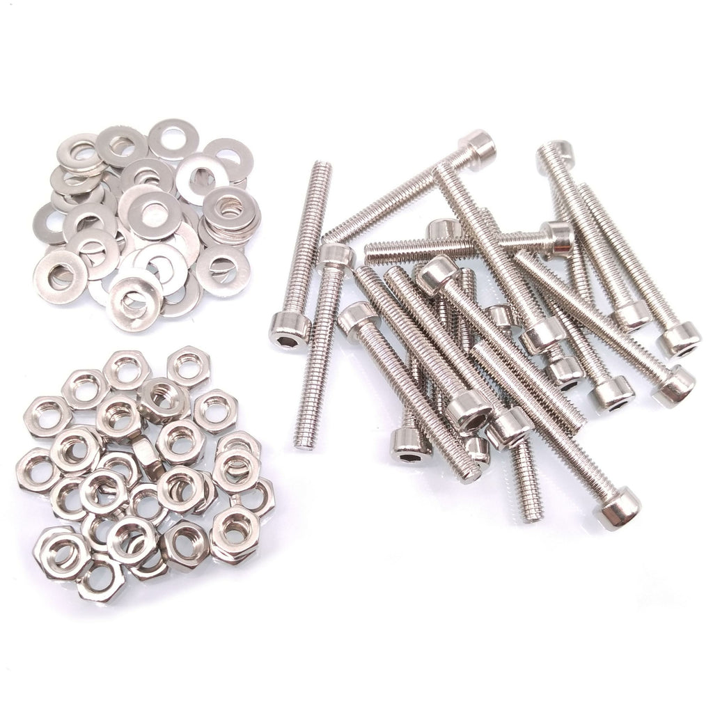 100x M4 x 30mm Socket Head Cap Screws Stainless Steel Allen Socket Nuts Washers
