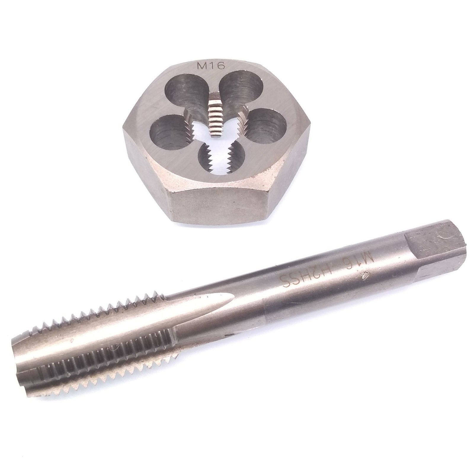 US Stock HSS M16 x 2mm Tap & M16 x 2mm Hexagon Die Metric Thread Right Hand Set