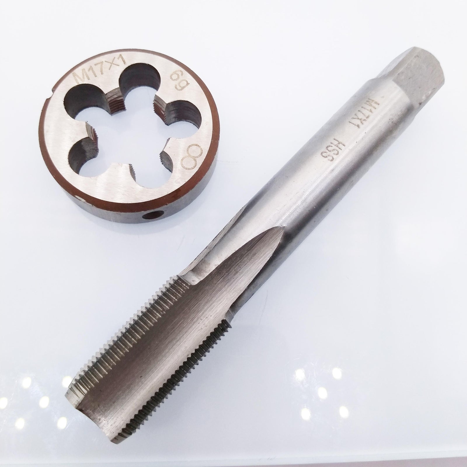 US Stock HSS M17 x 1mm Tap & M17 x 1.0mm Die Metric Thread Right Hand