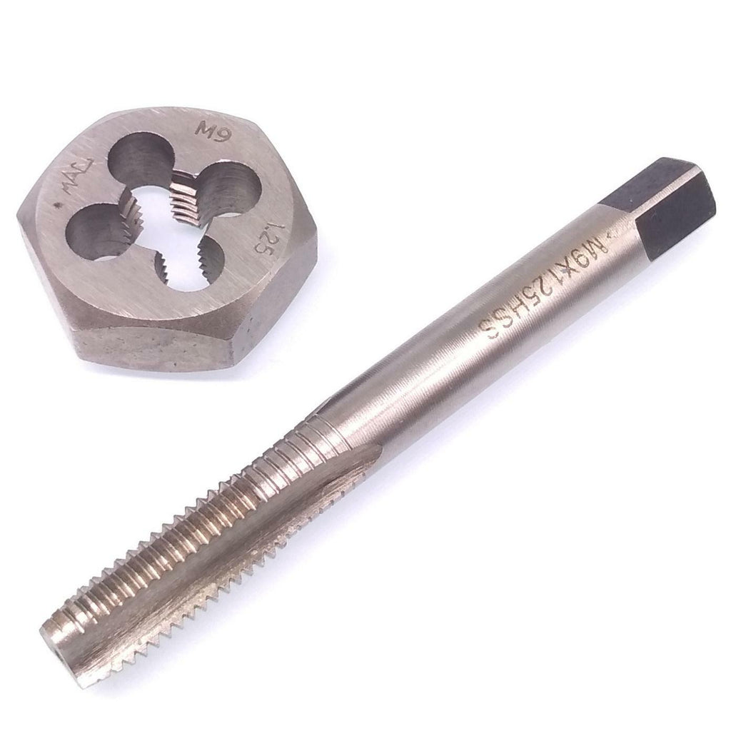 US Stock HSS M9 x 1.25mm Tap & 9x1.25mm Hexagon Die Metric Thread Right Hand Set